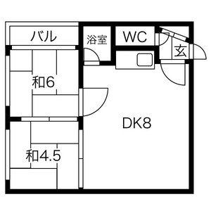 稲川マンション(2DK/1階)の間取り写真