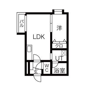 エクセラン17(1LDK/3階)の間取り写真