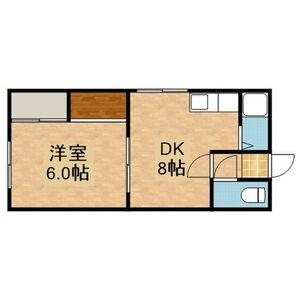 中村ハウス(1LDK/2階)の間取り写真