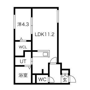 L/R YAMAHANA(1LDK/3階)の間取り写真