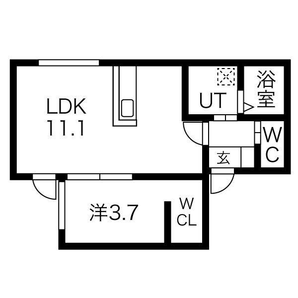 ベルツリーN19(1LDK/2階)の間取り写真