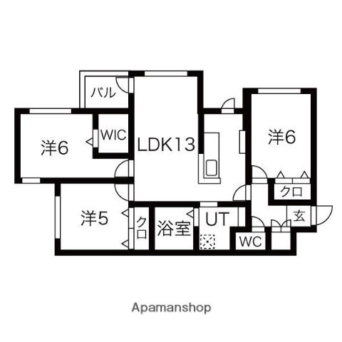 L・A大通(3LDK/2階)の間取り写真