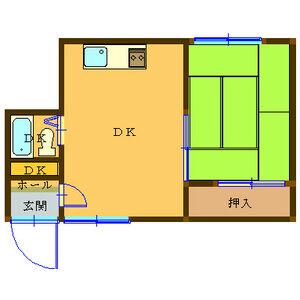 新琴似ハイツ(1DK/1階)の間取り写真