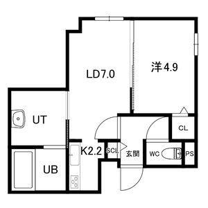 グレイス スクエア(1LDK/3階)の間取り写真