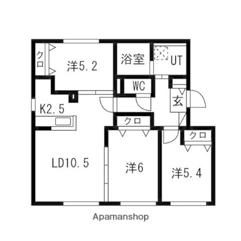 GLACIA N32(3LDK/2階)の間取り写真