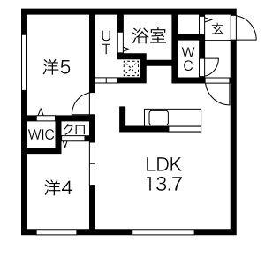 PRECIOUS KOTONI (2LDK/2階)の間取り写真
