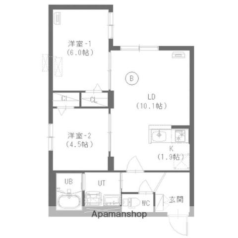 ラグジースペース本郷通南(2LDK/3階)の間取り写真