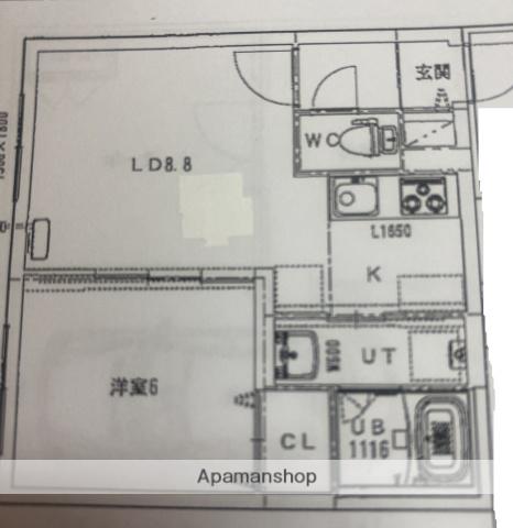 ロアジ美園(1LDK/4階)の間取り写真