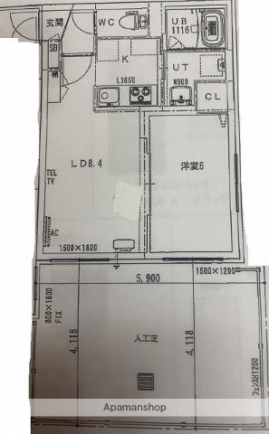ロアジ美園(1LDK/1階)の間取り写真