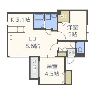 イルフェリーチェ(2LDK/4階)の間取り写真