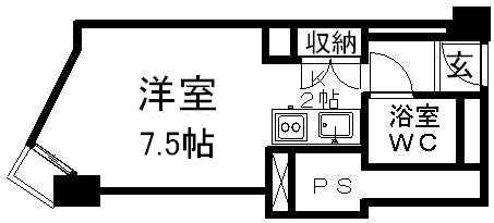 平岸パークマンション(1K/7階)の間取り写真