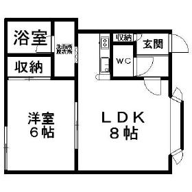 シルクノース30(1LDK/2階)の間取り写真
