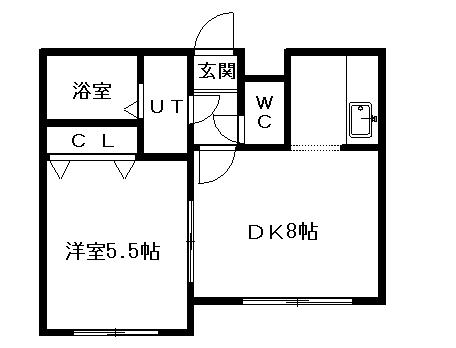 ステージノア北円山(1LDK/4階)の間取り写真