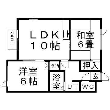 レジデンスN30(2DK/3階)の間取り写真