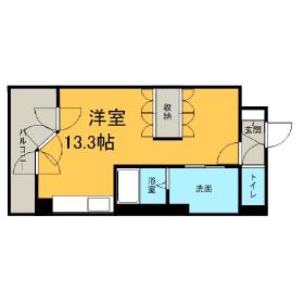 UURコート札幌南三条プレミアタワー(ワンルーム/14階)の間取り写真