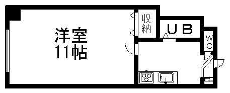 ベルファーレ白石(1K/2階)の間取り写真