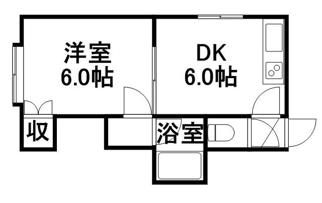 エミネンス栄通(1DK/3階)の間取り写真