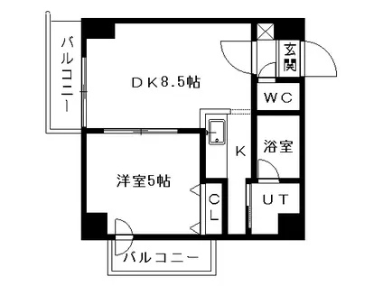 ラ・ヴィスタ行啓通(1LDK/5階)の間取り写真