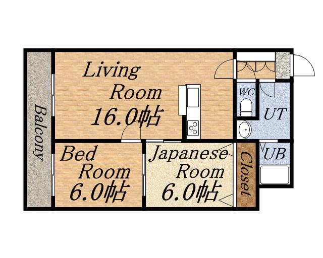 トニカラメラ月寒東(2LDK/2階)の間取り写真