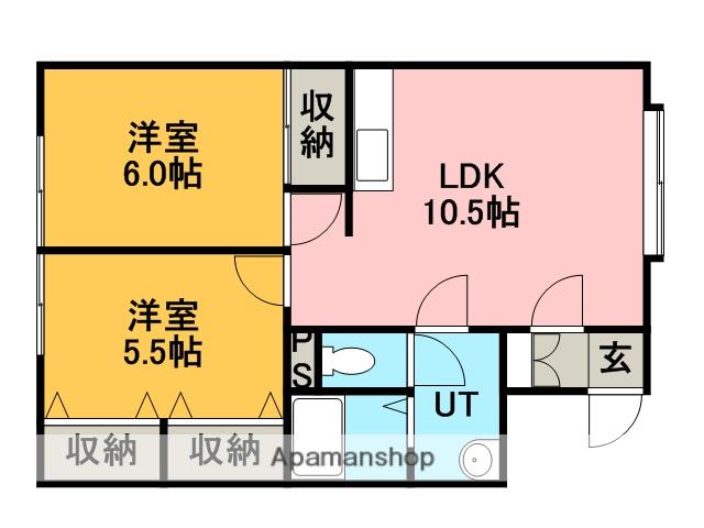 パーソナルコート星置2(2LDK/1階)の間取り写真