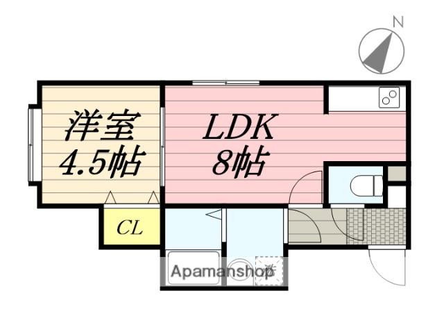 アーバンライフ菊水(1LDK/2階)の間取り写真