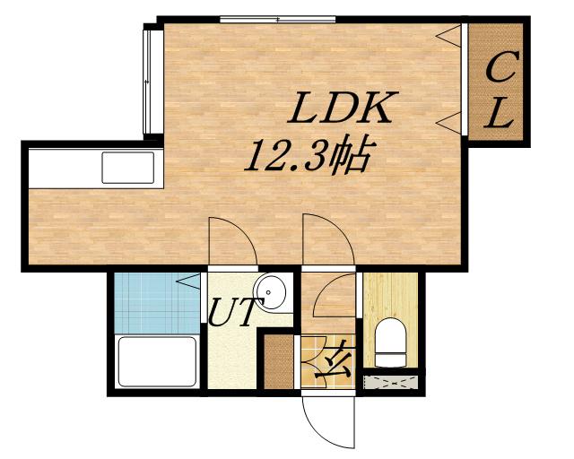 ボヌール メゾン(1K/1階)の間取り写真