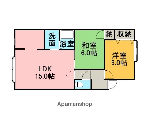 ザ・スペイジーB(2LDK/2階)の間取り写真