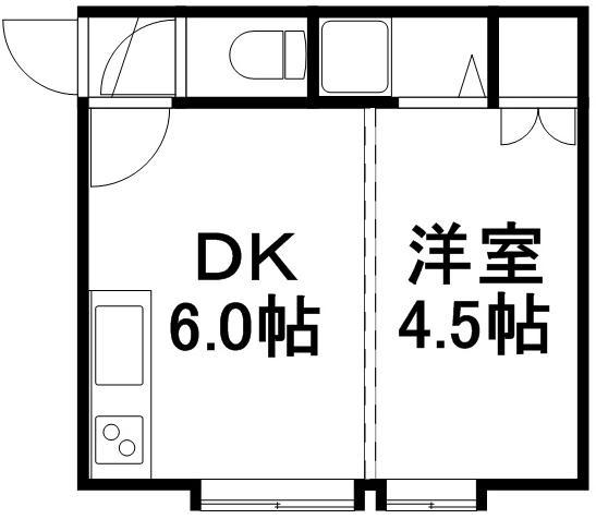 サンコート栄通13B(1DK/1階)の間取り写真