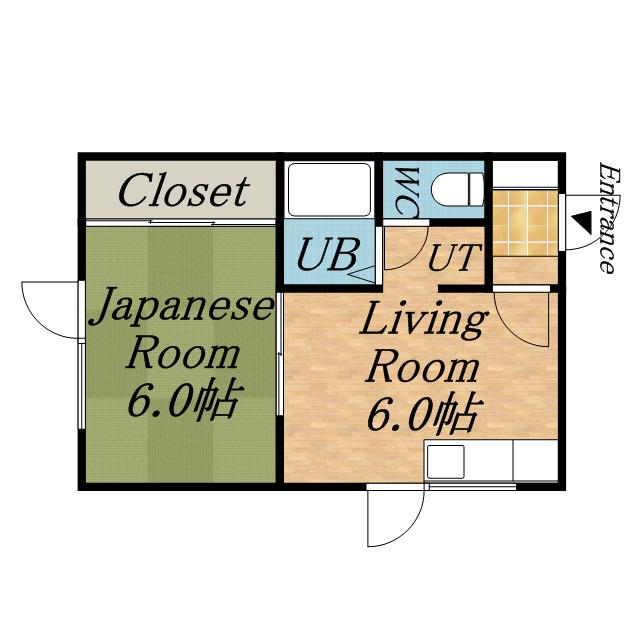 グレースヴィラ(1DK/2階)の間取り写真