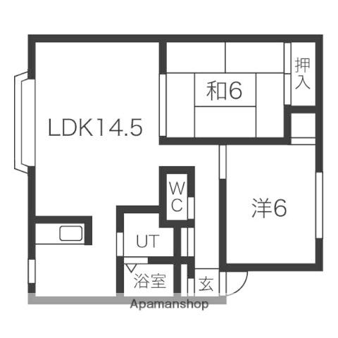 ノースプレステージ(2LDK/1階)の間取り写真
