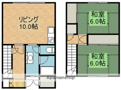 大麻駅前ハイツ(2LDK/1階)の間取り写真