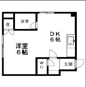 ローヤルハイツ南平岸B(2LDK/1階)の間取り写真