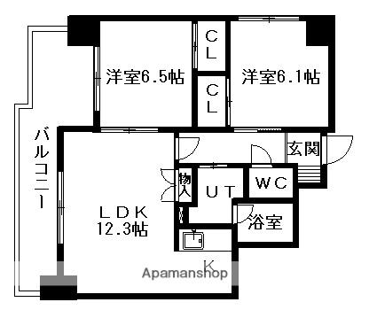 ヴィビ新札幌Ⅲ(2LDK/4階)の間取り写真