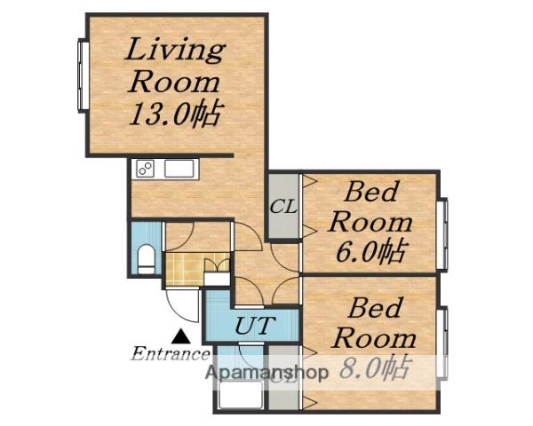 ルピナスⅠ(2LDK/3階)の間取り写真
