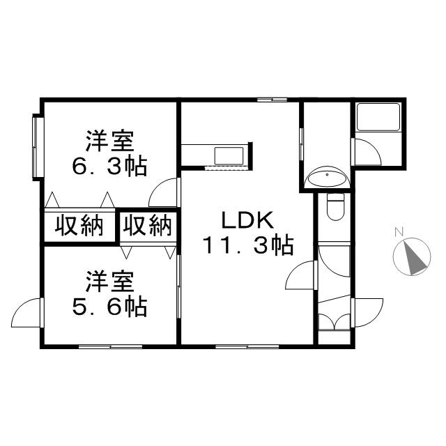 メゾン・ド・ノール(2LDK/3階)の間取り写真
