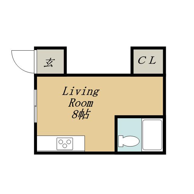 コーポラス白石(ワンルーム/1階)の間取り写真