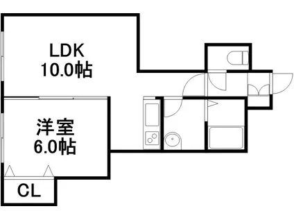 ステージノア豊平(1LDK/2階)の間取り写真