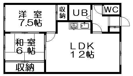 コーポ谷口(2LDK/1階)の間取り写真
