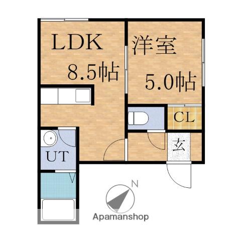 ENCHANT PR19(1LDK/4階)の間取り写真