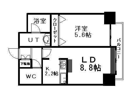 PRIME URBAN北3条通(1LDK/14階)の間取り写真