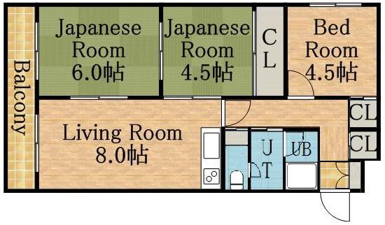 OMレジデンス白石(3DK/4階)の間取り写真