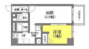 パルティーレアネックス平岸(1DK/6階)の間取り写真