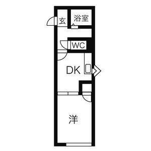 LUXE文京台(1K/1階)の間取り写真