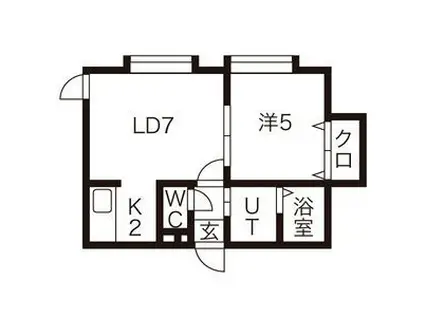 メゾンエスポワール(1LDK/2階)の間取り写真