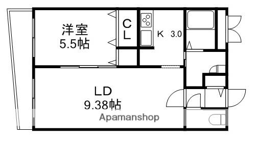 ECOA栄通(1LDK/4階)の間取り写真
