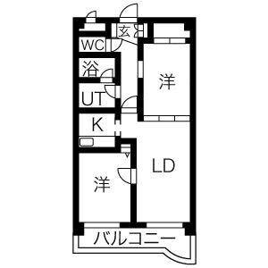 ΑNEXT札幌第16(2LDK/7階)の間取り写真