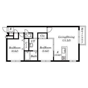 サクラディア苗穂(2LDK/4階)の間取り写真