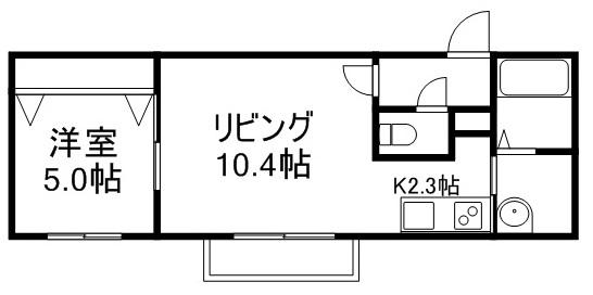 クラリス東札幌Ⅱ(1LDK/4階)の間取り写真