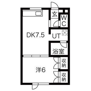 マンション浅野弐号館(1DK/3階)の間取り写真