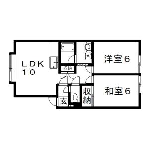 メゾン28(2LDK/3階)の間取り写真